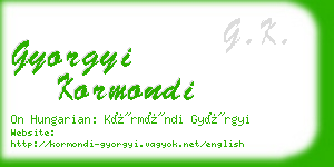 gyorgyi kormondi business card